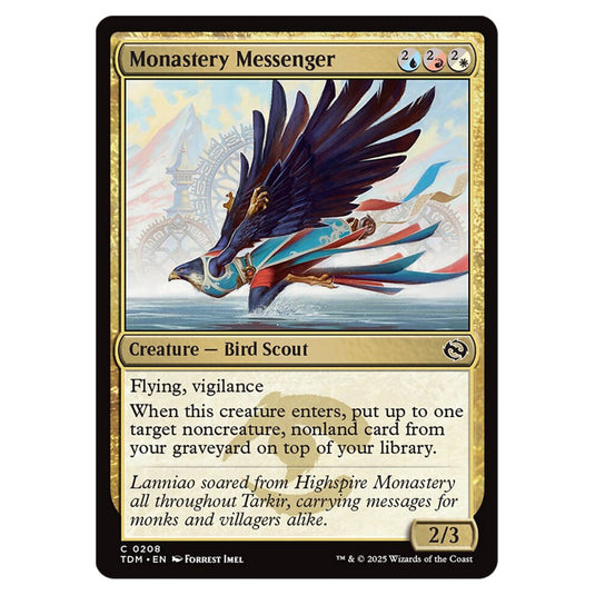 Monastery Messenger 0208 card from the Magic The Gathering set Tarkir: Dragonstorm