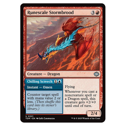 Runescale Stormbrood // Chilling Screech 0221 card from the Magic The Gathering set Tarkir: Dragonstorm