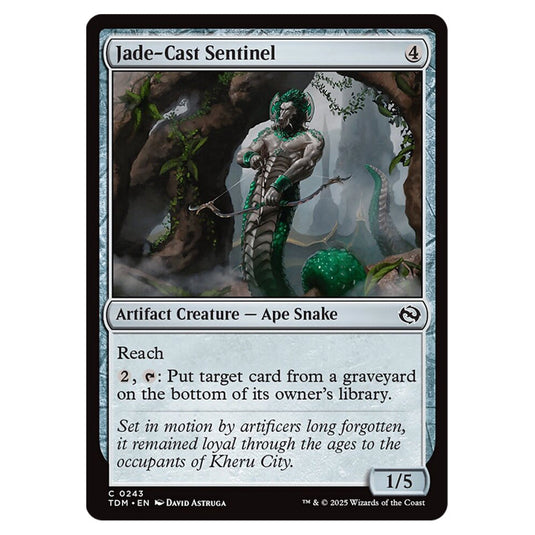 Jade-Cast Sentinel 0243 card from the Magic The Gathering set Tarkir: Dragonstorm