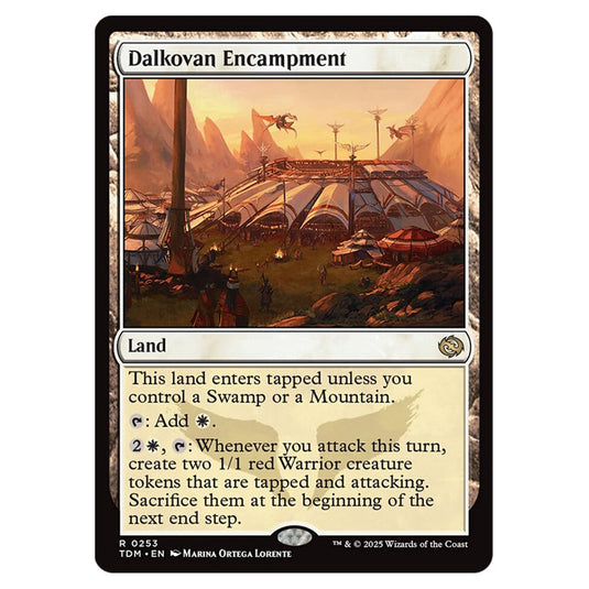 Dalkovan Encampment 0253 card from the Magic The Gathering set Tarkir: Dragonstorm