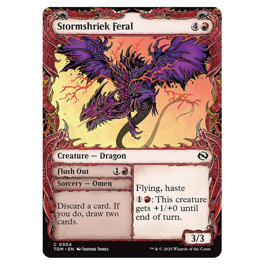 Stormshriek Feral // Flush Out 0304 card from the Magic The Gathering set Tarkir: Dragonstorm