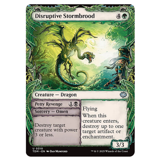 Disruptive Stormbrood // Petty Revenge 0310 card from the Magic The Gathering set Tarkir: Dragonstorm