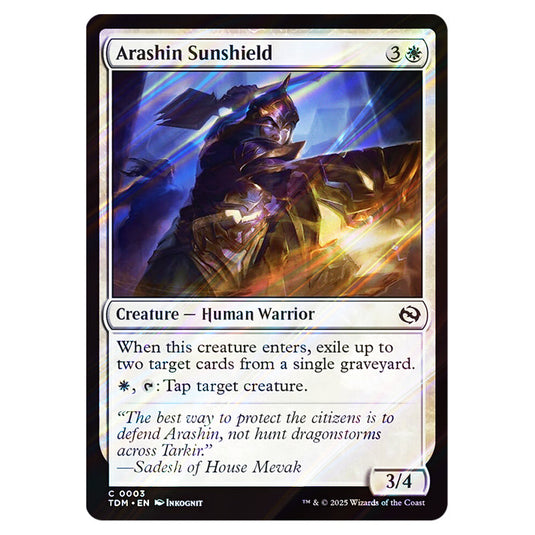 Arashin Sunshield 0003 card from the Magic The Gathering set Tarkir: Dragonstorm