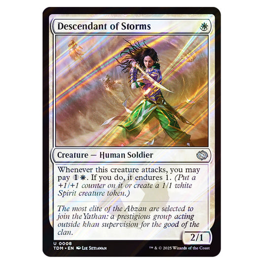 Descendant of Storms 0008 card from the Magic The Gathering set Tarkir: Dragonstorm