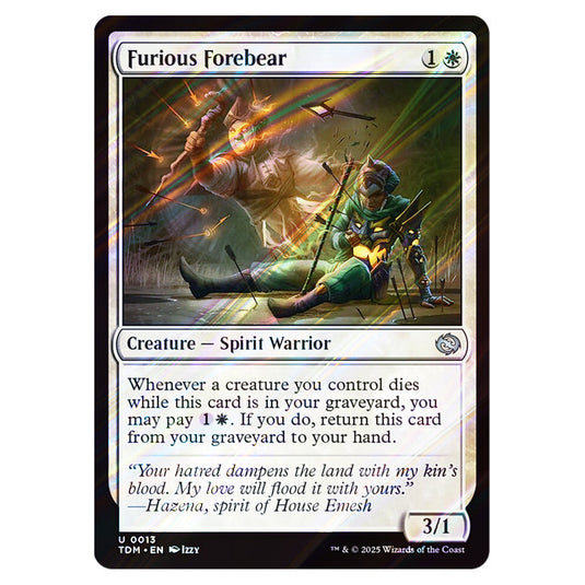 Furious Forebear 0013 card from the Magic The Gathering set Tarkir: Dragonstorm