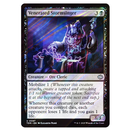 Venerated Stormsinger 0097 card from the Magic The Gathering set Tarkir: Dragonstorm