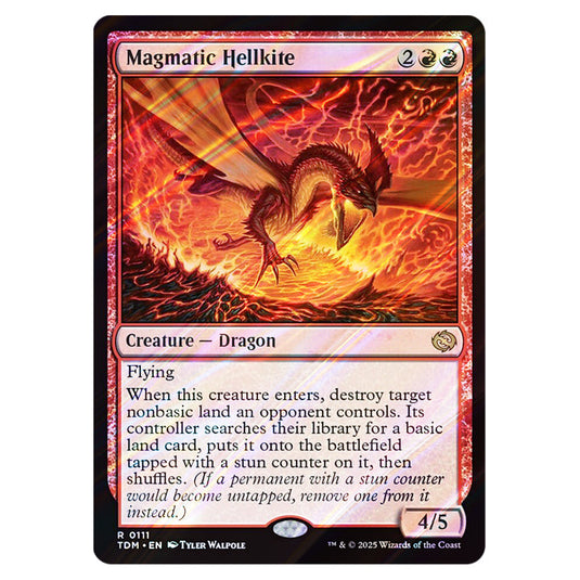 Magmatic Hellkite 0111 card from the Magic The Gathering set Tarkir: Dragonstorm