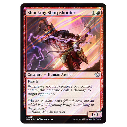 Shocking Sharpshooter 0121 card from the Magic The Gathering set Tarkir: Dragonstorm
