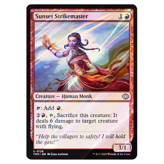 Sunset Strikemaster 0126 card from the Magic The Gathering set Tarkir: Dragonstorm