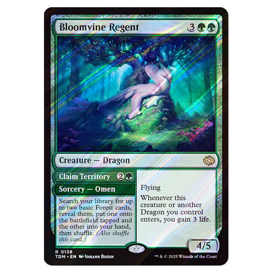 Bloomvine Regent // Claim Territory 0136 card from the Magic The Gathering set Tarkir: Dragonstorm