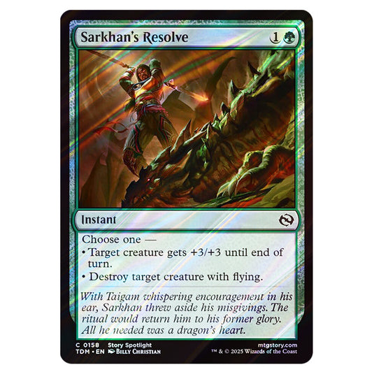 Sarkhan's Resolve 0158 card from the Magic The Gathering set Tarkir: Dragonstorm