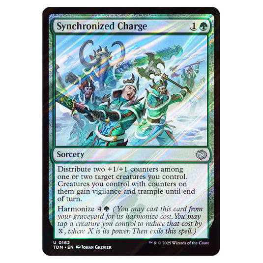 Synchronized Charge 0162 card from the Magic The Gathering set Tarkir: Dragonstorm