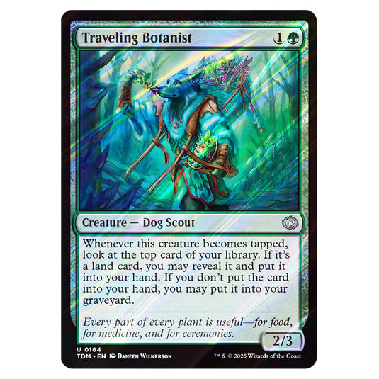 Traveling Botanist 0164 card from the Magic The Gathering set Tarkir: Dragonstorm