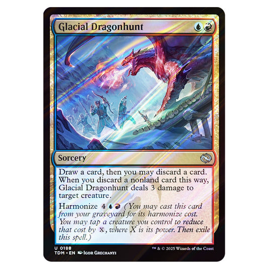 Glacial Dragonhunt 0188 card from the Magic The Gathering set Tarkir: Dragonstorm