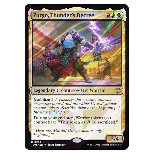 Zurgo, Thunder's Decree 0237 card from the Magic The Gathering set Tarkir: Dragonstorm