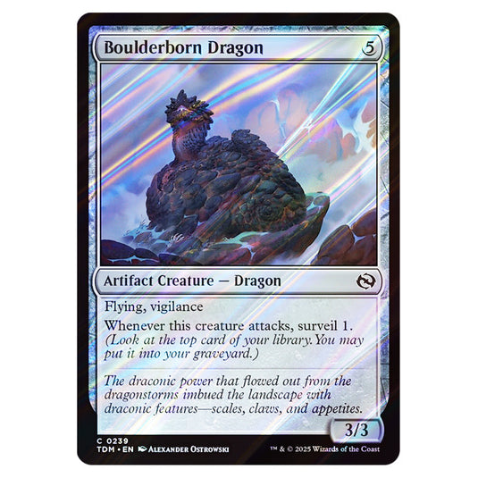 Boulderborn Dragon 0239 card from the Magic The Gathering set Tarkir: Dragonstorm