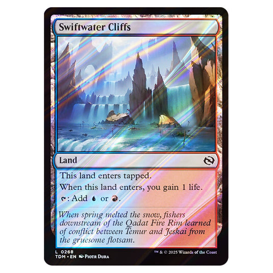 Swiftwater Cliffs 0268 card from the Magic The Gathering set Tarkir: Dragonstorm