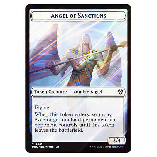 Angel of Sanctions 0001 card from the Magic The Gathering set Aetherdrift Commander Tokens