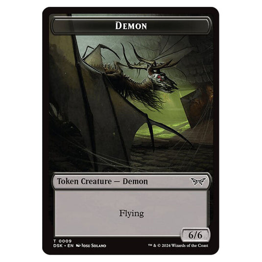 Demon Token (Black 6/6 Flying) 0009 card from the Magic The Gathering set Duskmourn: House of Horror Tokens