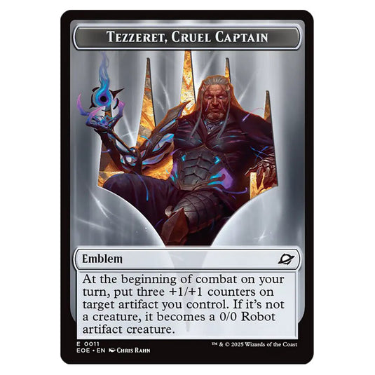 Tezzeret, Cruel Captain Emblem 0011 card from the Magic The Gathering set Edge of Eternities - Tokens
