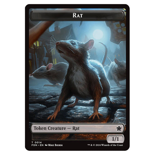 Rat 0014 card from the Magic The Gathering set Foundations Tokens