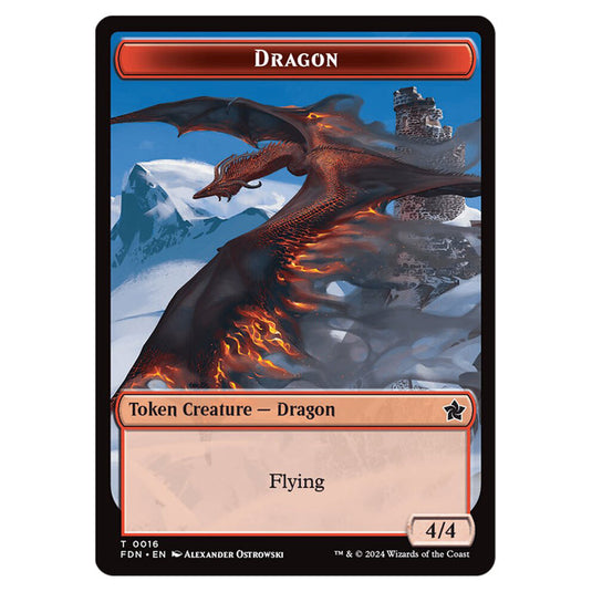 Dragon 0016 card from the Magic The Gathering set Foundations Tokens