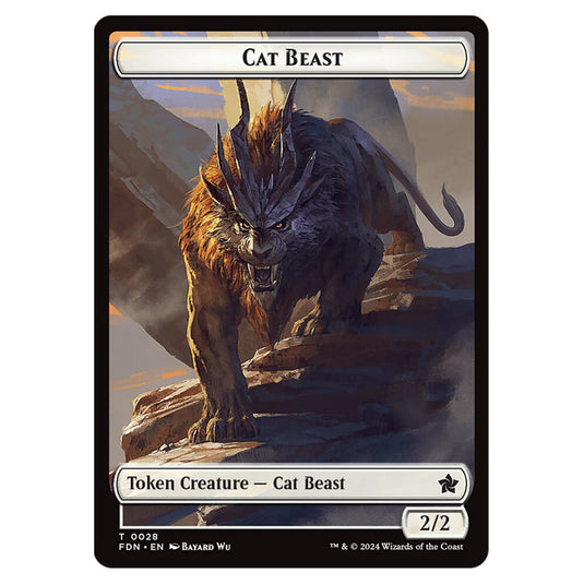 Cat Beast 0028 card from the Magic The Gathering set Foundations Tokens