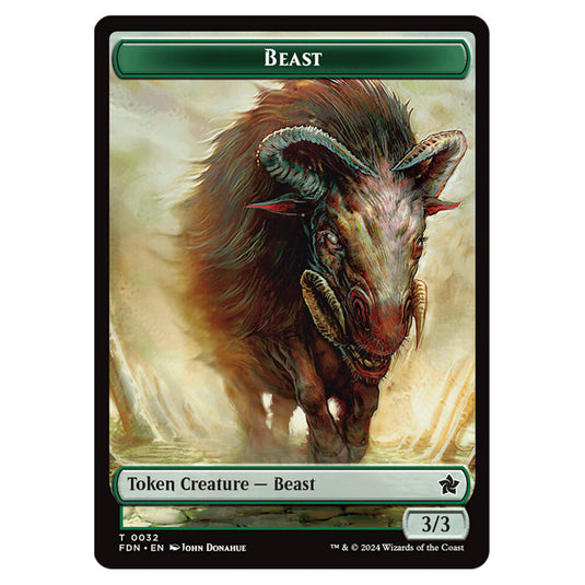 Beast 0032 card from the Magic The Gathering set Foundations Tokens