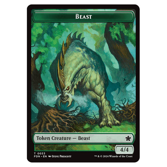Beast 0033 card from the Magic The Gathering set Foundations Tokens