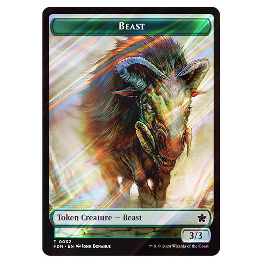 Beast 0032 card from the Magic The Gathering set Foundations Tokens