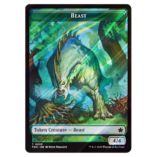 Beast 0033 card from the Magic The Gathering set Foundations Tokens