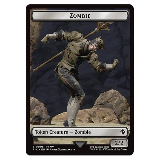 Zombie 0006 card from the Magic The Gathering set Universes Beyond - Final Fantasy - Commander - Tokens