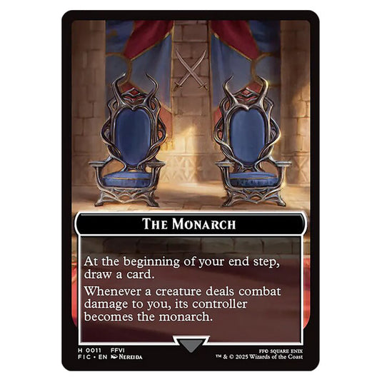 The Monarch 0011 card from the Magic The Gathering set Universes Beyond - Final Fantasy - Commander - Tokens
