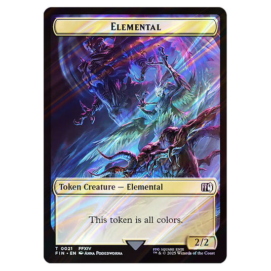 Elemental 0021 card from the Magic The Gathering set Universes Beyond - Final Fantasy - Tokens