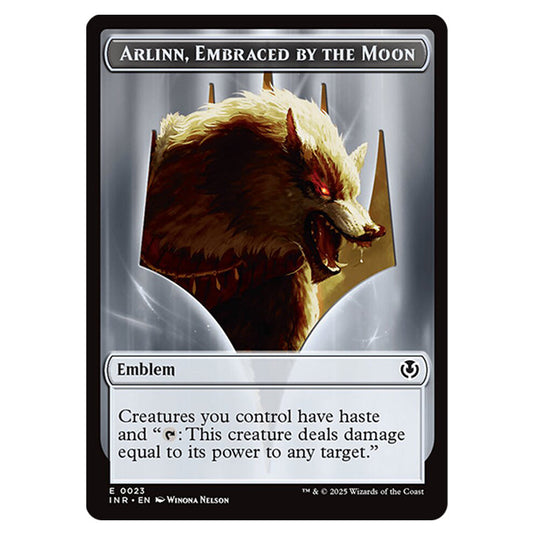 Arlinn, Embraced by the Moon Emblem 0023 card from the Magic The Gathering set Innistrad Remastered Tokens