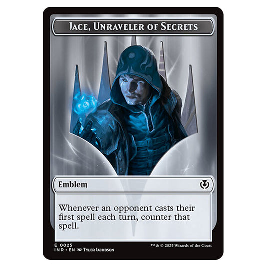Jace, Unraveler of Secrets Emblem 0025 card from the Magic The Gathering set Innistrad Remastered Tokens