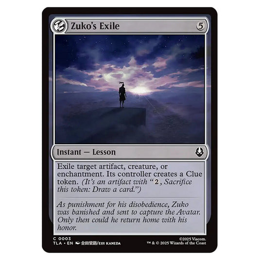 Zuko's Exile 0003 card from the Magic The Gathering set Avatar The Last Airbender