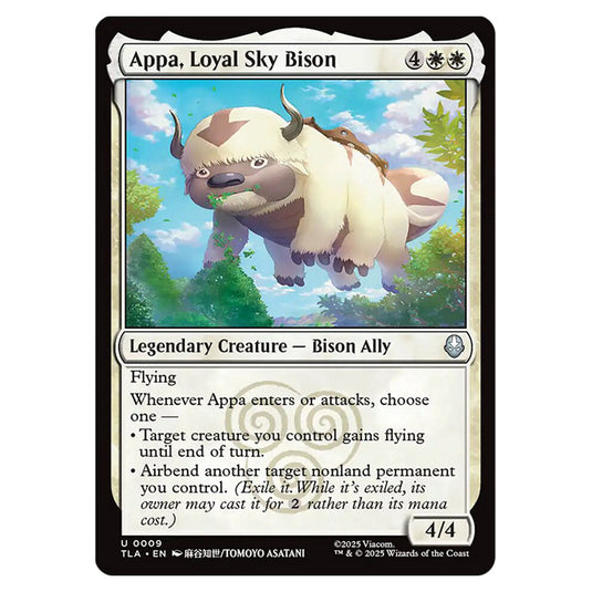 Appa, Loyal Sky Bison 0009 card from the Magic The Gathering set Avatar The Last Airbender