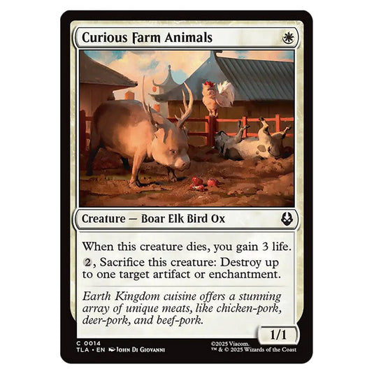 Curious Farm Animals 0014 card from the Magic The Gathering set Avatar The Last Airbender