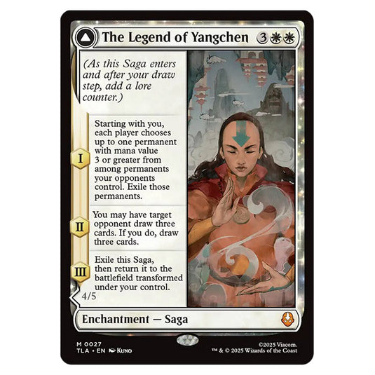 The Legend of Yangchen // Avatar Yangchen 0027 card from the Magic The Gathering set Avatar The Last Airbender