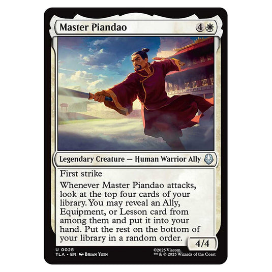 Master Piandao 0028 card from the Magic The Gathering set Avatar The Last Airbender