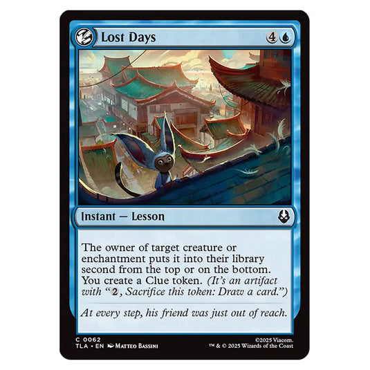 Lost Days 0062 card from the Magic The Gathering set Avatar The Last Airbender