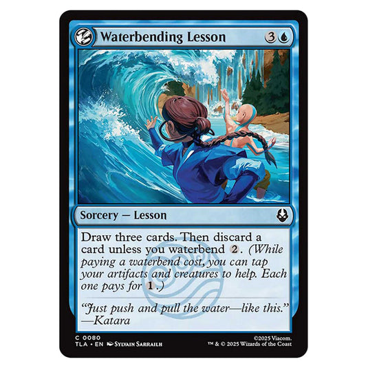 Waterbending Lesson 0080 card from the Magic The Gathering set Avatar The Last Airbender