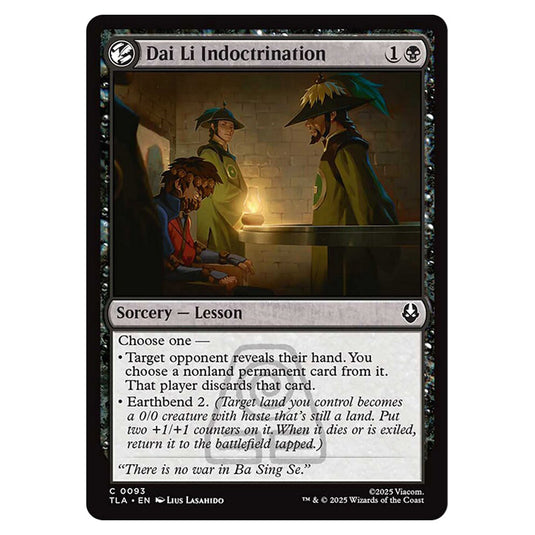 Dai Li Indoctrination 0093 card from the Magic The Gathering set Avatar The Last Airbender