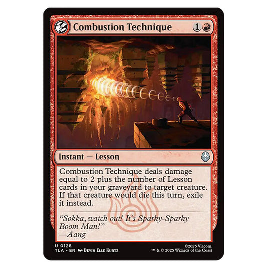 Combustion Technique 0128 card from the Magic The Gathering set Avatar The Last Airbender