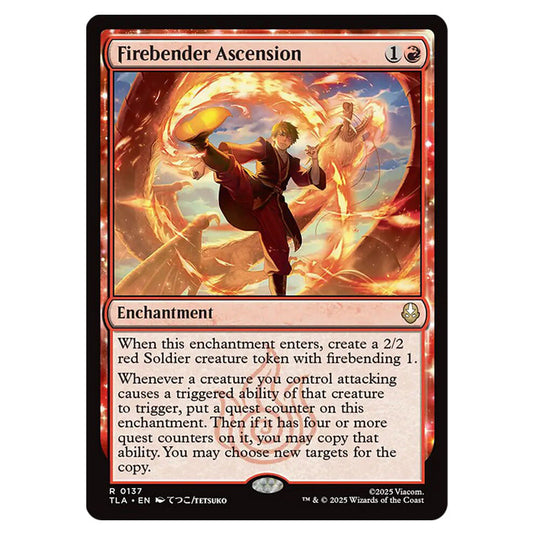 Firebender Ascension 0137 card from the Magic The Gathering set Avatar The Last Airbender