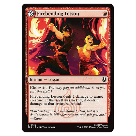 Firebending Lesson 0138 card from the Magic The Gathering set Avatar The Last Airbender