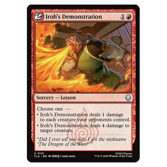 Iroh's Demonstration 0141 card from the Magic The Gathering set Avatar The Last Airbender
