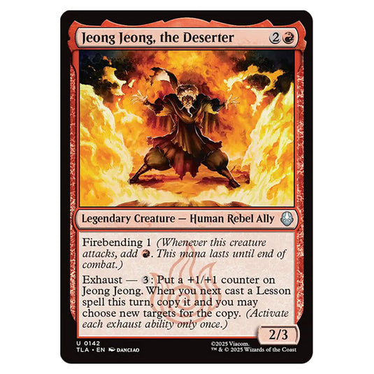Jeong Jeong, the Deserter 0142 card from the Magic The Gathering set Avatar The Last Airbender