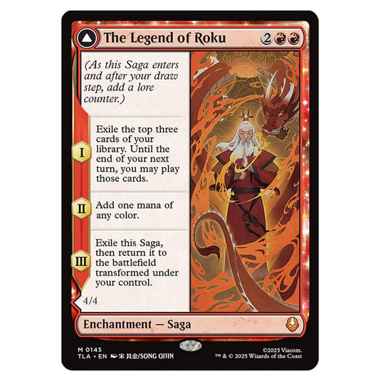 The Legend of Roku // Avatar Roku 0145 card from the Magic The Gathering set Avatar The Last Airbender